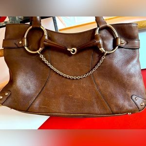 Gucci Horsebit Brown Leather Shoulder Bag